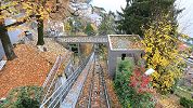Standseilbahn Funiculaire Territet Glion - Aussicht im Herbst bei der Mittelstation