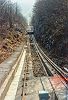 Standseilbahn Roche Steinbruch - Funiculaire Roche carrière - Wagen von der Bergstation aus - ein seltenes Foto aus der Betriebszeit - Foto Archiv standseilbahnen.ch
