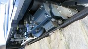 Standseilbahn Emosson Funiculaire - Fangbremse der modernen Standseilbahn - bei einem Zugseilriss oder Übergeschwindigkeit stoppt der Wagen sofort