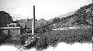 Die Standseilbahn Biel - Magglingen in den ersten Jahren nach der Eröffnung im Jahr 1887 - die lange Brücke bei der Talstation in Biel