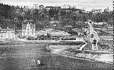 Standseilbahn Biel Leubringen Funiculaire Bienne Evilard - früher sah es bei der Ausweiche - heute die Zwischenstation Beaumont - noch etwas anders aus - Foto Archiv standseilbahnen.ch