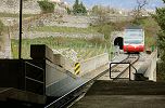 Standseilbahn Sierre Montana - Einfahrt in die Talstation von Sierre