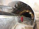 Standseilbahn Gerschnialp Druckstollen Trübsee - auf dem Wagen in der Bergstation bereit zur Abfahrt