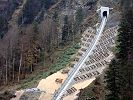 Stoosbahn Standseilbahn Stoos Steilstrecke vor dem untersten Tunnel