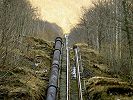Funicolare Kraftwerk Giumaglio - Oben in der Bergstation ist der alte Wagen erkennbar - Januar 2013