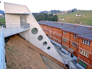 Schrägaufzug Teufen Sammelbüel Schräglift Standseilbahn Foto Markus Seitz