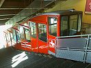 Standseilbahn Unterwasser Iltios - der Wagen in der Bergstation Iltios