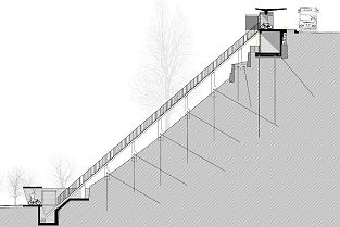 In Balerna bei Chiasso ist ein neuer öffentlicher Schräglift geplant - Verbindung Bahnhof FFS - Busstation In Balerna bei Chiasso ist ein neuer öffentlicher Schräglift geplant - Verbindung Bahnhof FFS - Busstation