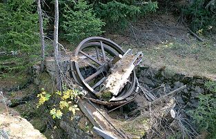 Dorénaz La Méreune Bergwerk Mine III Bremsberg Umlenkrad